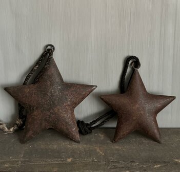 Metalen kerst ster Ravi roest 15cm