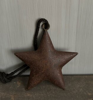 Metalen kerst ster Ravi roest 12cm