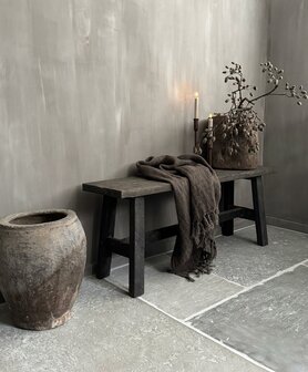 Authentieke houten pot (hoogte 31cm)