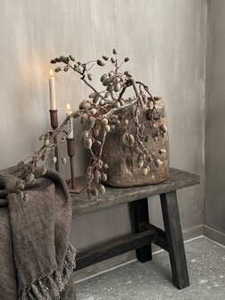 Authentieke houten pot (hoogte 31cm)