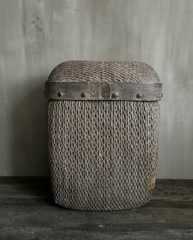 Chinese rieten mand met deksel XL C