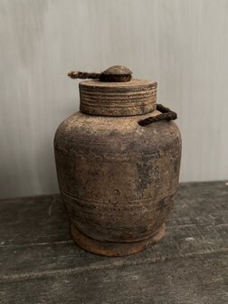 Nepalese kruik met deksel XS M6 (hoogte 16cm)