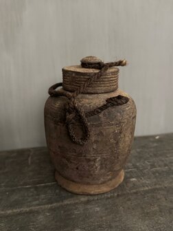 Nepalese kruik met deksel XS M6 (hoogte 16cm)