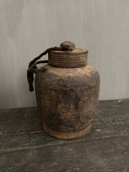 Nepalese kruik met deksel XS M6 (hoogte 16cm)