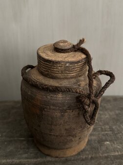 Nepalese kruik met deksel XS M6 (hoogte 16cm)