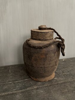 Nepalese kruik met deksel XS M6 (hoogte 16cm)