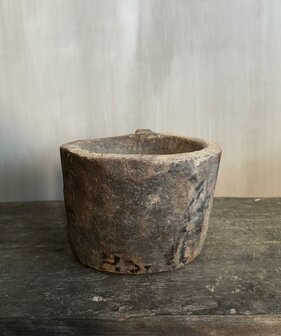 Houten vijzel met handvat Z2