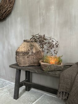 Houten vijzel met handvat Z1