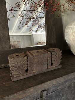Ornament kandelaar snijwerk Aura Peeperkorn C