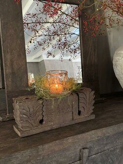 Ornament kandelaar snijwerk Aura Peeperkorn C