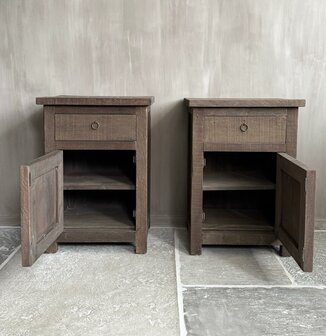 Nachtkastjes Driftwood met lade en deur B (set) 