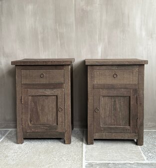 Nachtkastjes Driftwood met lade en deur B (set) 