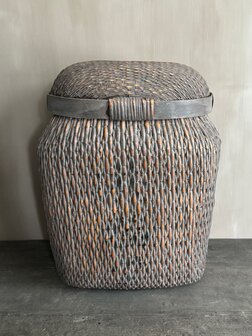 Chinese rieten mand met deksel XL B