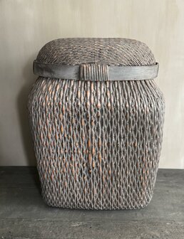 Chinese rieten mand met deksel XL B