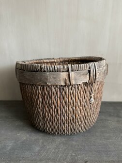 Uniek mandje met houten rand