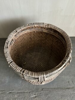 Uniek mandje met houten rand