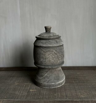 Houten pot met deksel Anwar Luksa