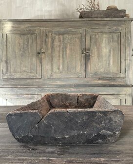 Oude houten bak| oude houten schaal