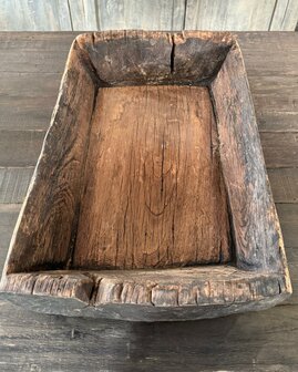 Oude houten bak| oude houten schaal