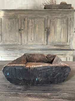 Oude houten bak| oude houten schaal