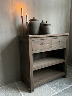 Sidetable driftwood 2 lades Kota 80cm C (afhalen)