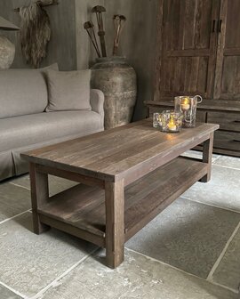 Salontafel Driftwood met onderblad 140x60cm (afhalen)