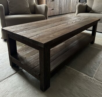 Salontafel Driftwood met onderblad 140x60cm (afhalen)