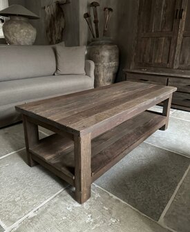 Salontafel Driftwood met onderblad 140x60cm (afhalen)