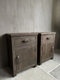 Nachtkastjes Driftwood met lade en deur set B (afhalen)