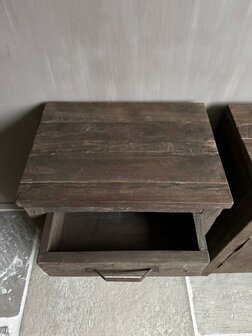 Nachtkastjes Driftwood met lade en deur set B (afhalen)