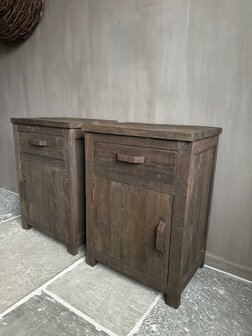 Nachtkastjes Driftwood met lade en deur set B (afhalen)