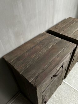 Nachtkastjes Driftwood met lade en deur set B (afhalen)