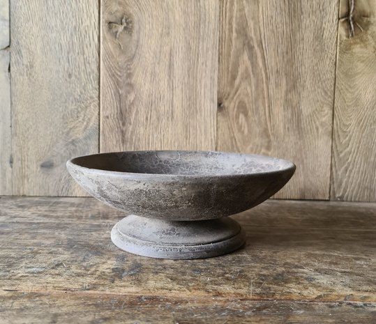 Bowl, houten fruitschaal grey finish small
