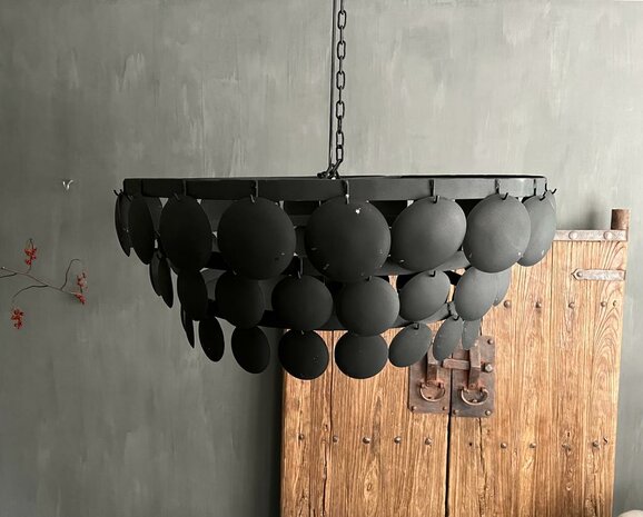 Schijfjes hanglamp zwart (ca. 70cm)