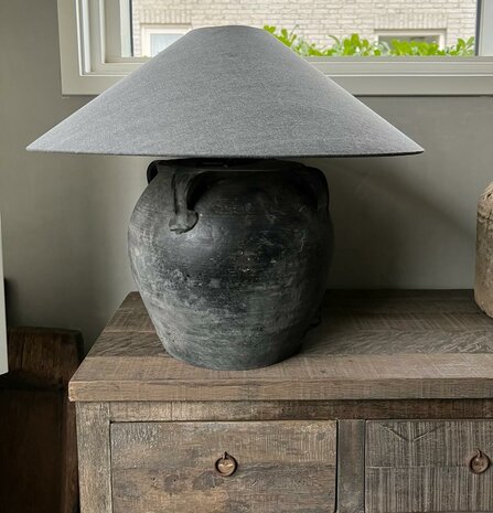 Chinese kruiklamp inclusief Chinese lampenkap grey (afhalen)