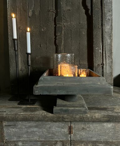 tijdelijk Gedwongen Liever Plateau op voet/ tray op voet hout vierkant - Stoere en Landelijke Stijl De  Buitenkans