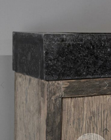 Toilet meubel oud hout inclusief granieten spoelbak (op bestelling)