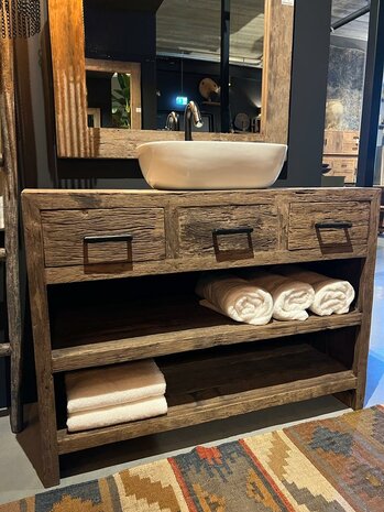 Badkamer meubel oud hout met lades 