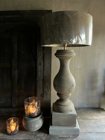 Baluster lamp Antique grey (hoogte 70cm)   Afhalen