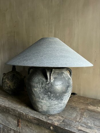 Chinese kruiklamp inclusief Chinese lampenkap grey (afhalen)