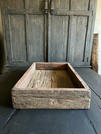 Houten bak| serveer tray oud hout A
