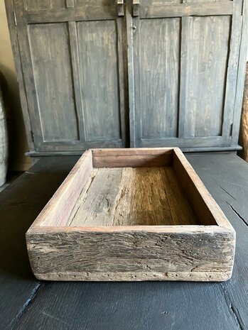 Houten bak| serveer tray oud hout A