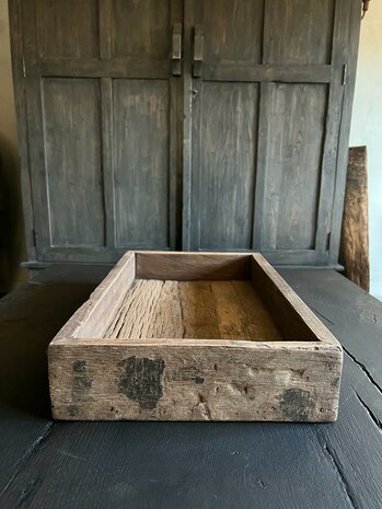 Houten bak| serveer tray oud hout C