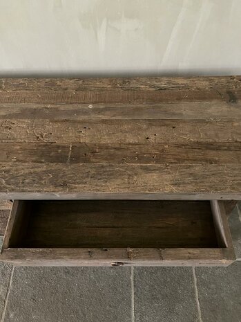 Sidetable Driftwood met schuine poot /2 lades