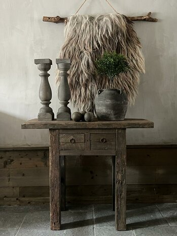 Sidetable driftwood 2 lades | sidetable oud hout A