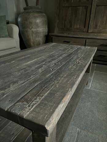 Salontafel Driftwood met onderblad | salontafel oud hout met onderblad  120x60cm