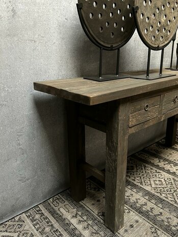 Sidetable driftwood 4 lades | sidetable oud hout 180cm 