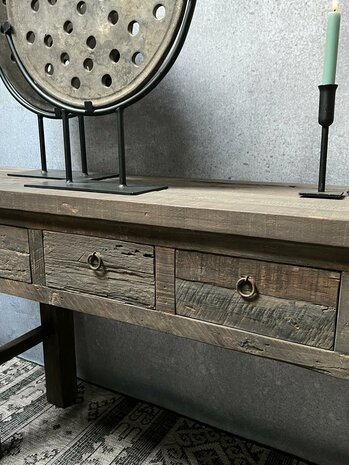 Sidetable driftwood 4 lades | sidetable oud hout 180cm 