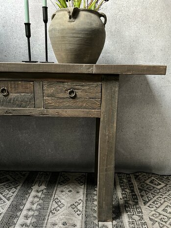 Sidetable driftwood 4 lades | sidetable oud hout 180cm 