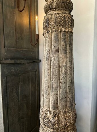 Oude houten zuil| oude houten pilaar| oud houten ornament India XXL (afhalen)
